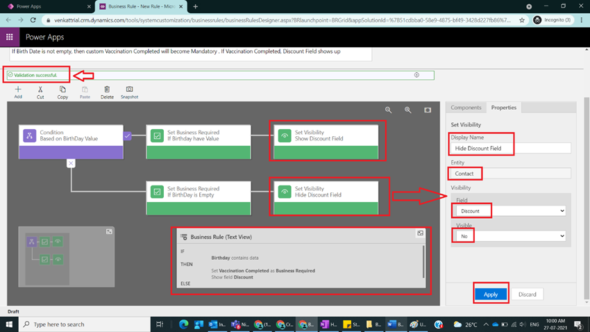 Business Rules with Actions Set Business Required/Visibility in Model Driven Power Apps